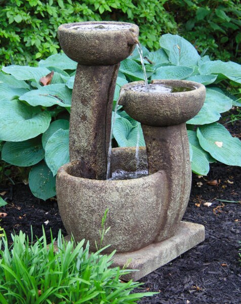 One Piece Graceful Dish Fountain Modern Flowing Decor